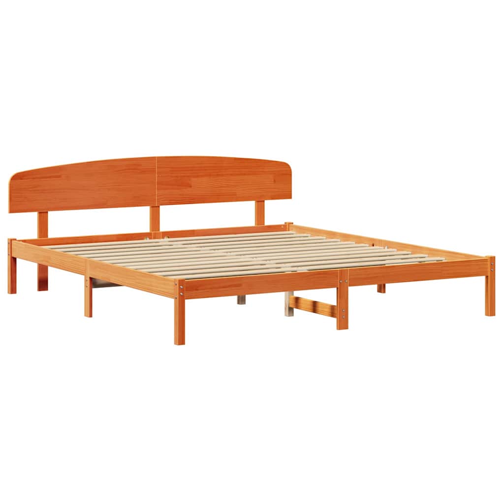 Rám Postele Voskově Hnědá 200 X 200 Cm Masivní Borové Dřevo