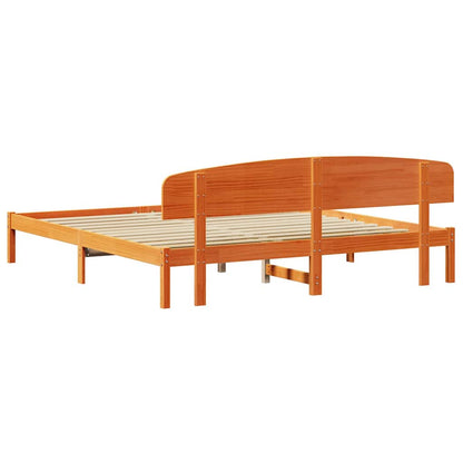 Rám Postele Voskově Hnědá 200 X 200 Cm Masivní Borové Dřevo