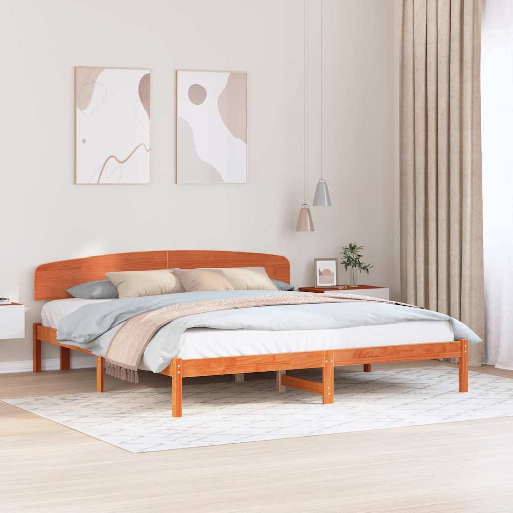Rám Postele Voskově Hnědá 180 X 200 Cm Masivní Borové Dřevo