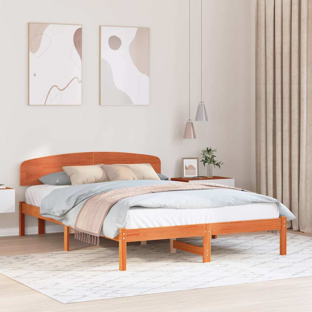 Rám Postele Voskově Hnědá 160 X 200 Cm Masivní Borové Dřevo