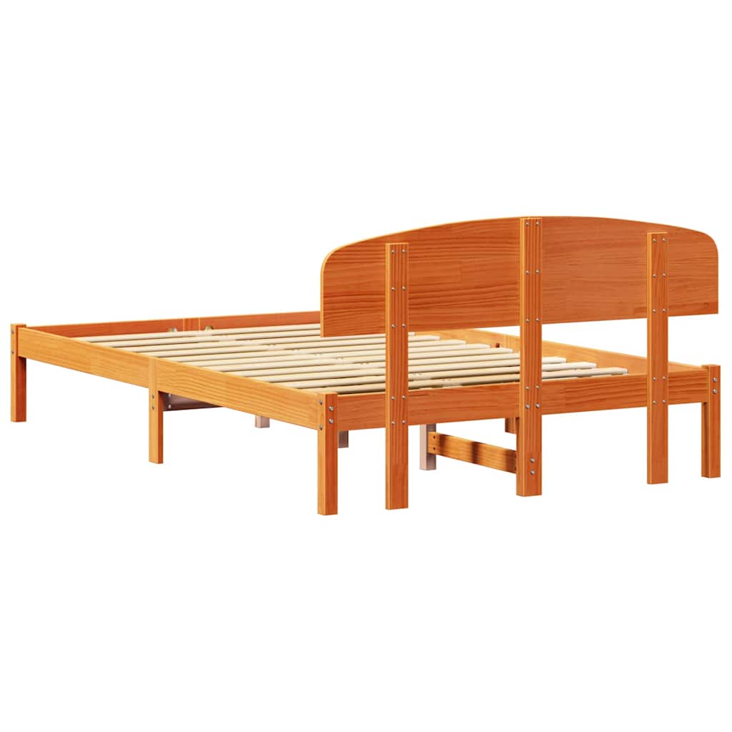 Rám Postele Voskově Hnědá 140 X 190 Cm Masivní Borové Dřevo