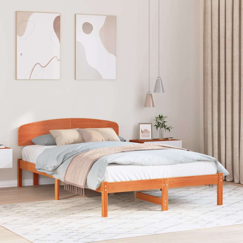 Rám Postele Voskově Hnědá 120 X 190 Cm Masivní Borové Dřevo