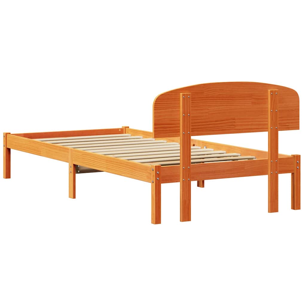 Rám Postele Voskově Hnědá 100 X 200 Cm Masivní Borové Dřevo