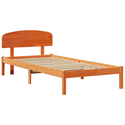 Rám Postele Voskově Hnědá 90 X 200 Cm Masivní Borové Dřevo