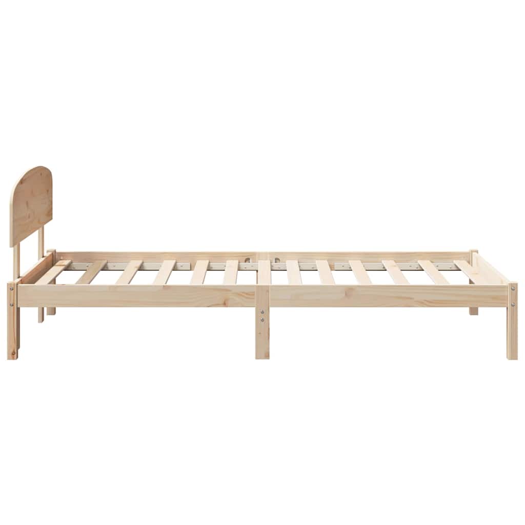 Rám Postele S Čelo Přírodní 90 X 190 Cm Masivní Borové Dřevo