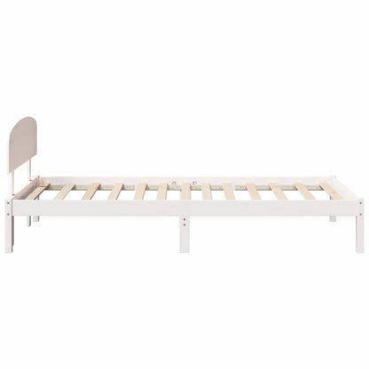 Rám Postele S Čelo Bílá 75 X 190 Cm Masivní Borové Dřevo