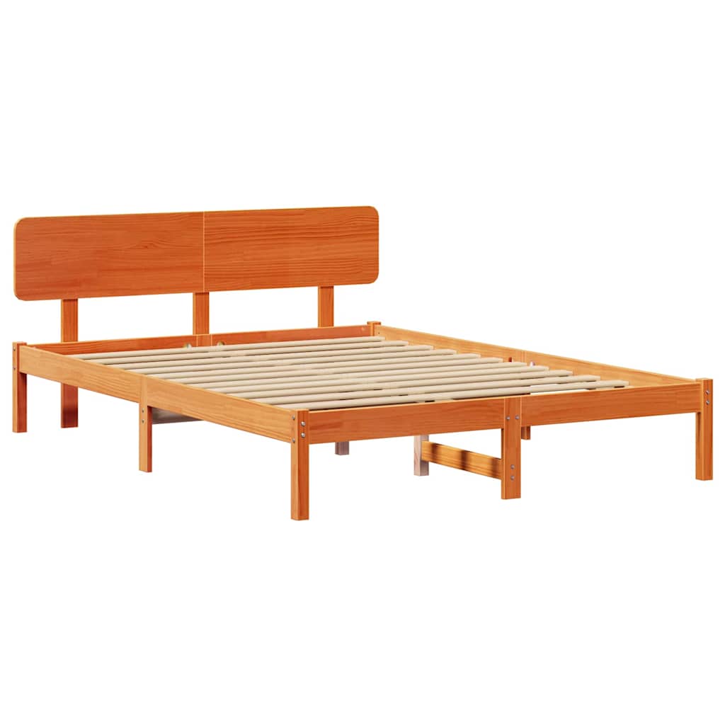 Rám Postele Voskově Hnědá 200 X 200 Cm Masivní Borové Dřevo