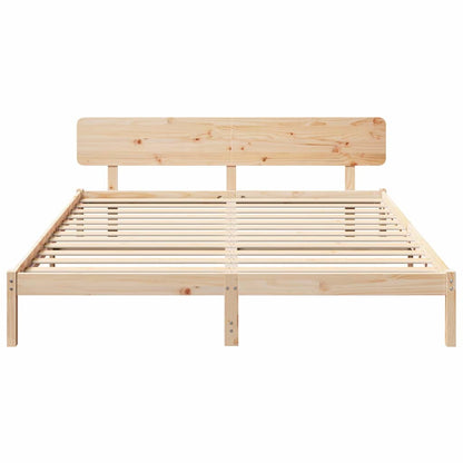 Rám Postele S Čelo Přírodní 180 X 200 Cm Masivní Borové Dřevo