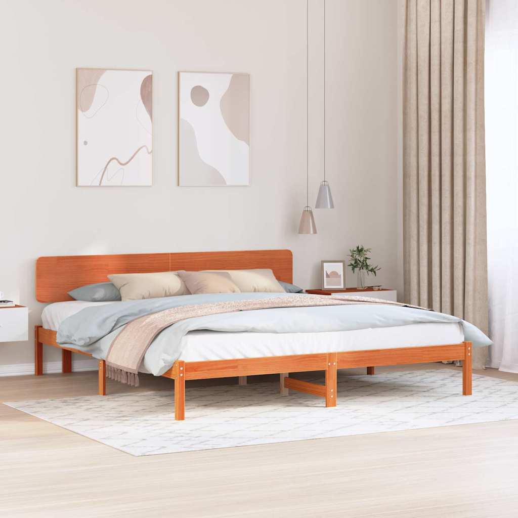 Rám Postele Voskově Hnědá 180 X 200 Cm Masivní Borové Dřevo