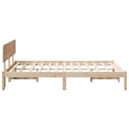 Rám Postele S Čelo Přírodní 120 X 200 Cm Masivní Borové Dřevo