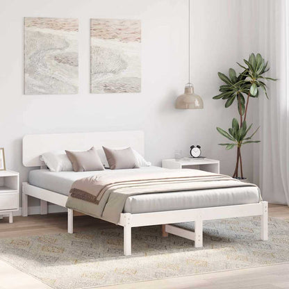 Rám Postele S Čelo Bílá 120 X 200 Cm Masivní Borové Dřevo