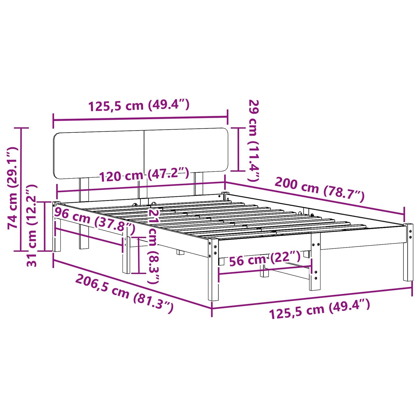 Rám Postele Voskově Hnědá 120 X 200 Cm Masivní Borové Dřevo