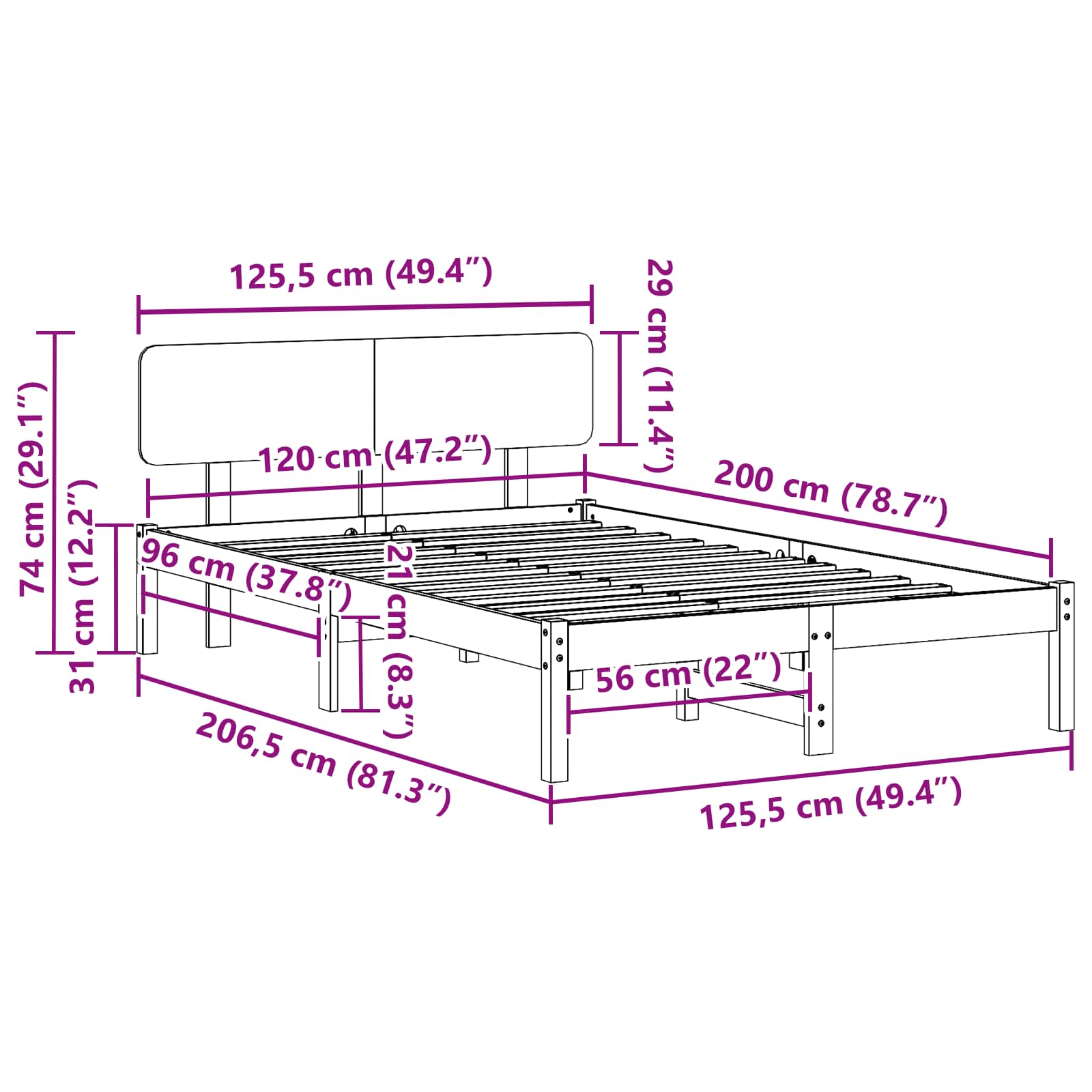 Rám Postele Voskově Hnědá 120 X 200 Cm Masivní Borové Dřevo