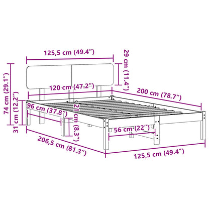 Rám Postele Voskově Hnědá 120 X 200 Cm Masivní Borové Dřevo