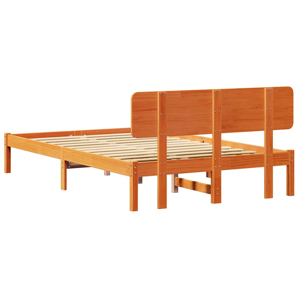 Rám Postele Voskově Hnědá 135 X 190 Cm Masivní Borové Dřevo