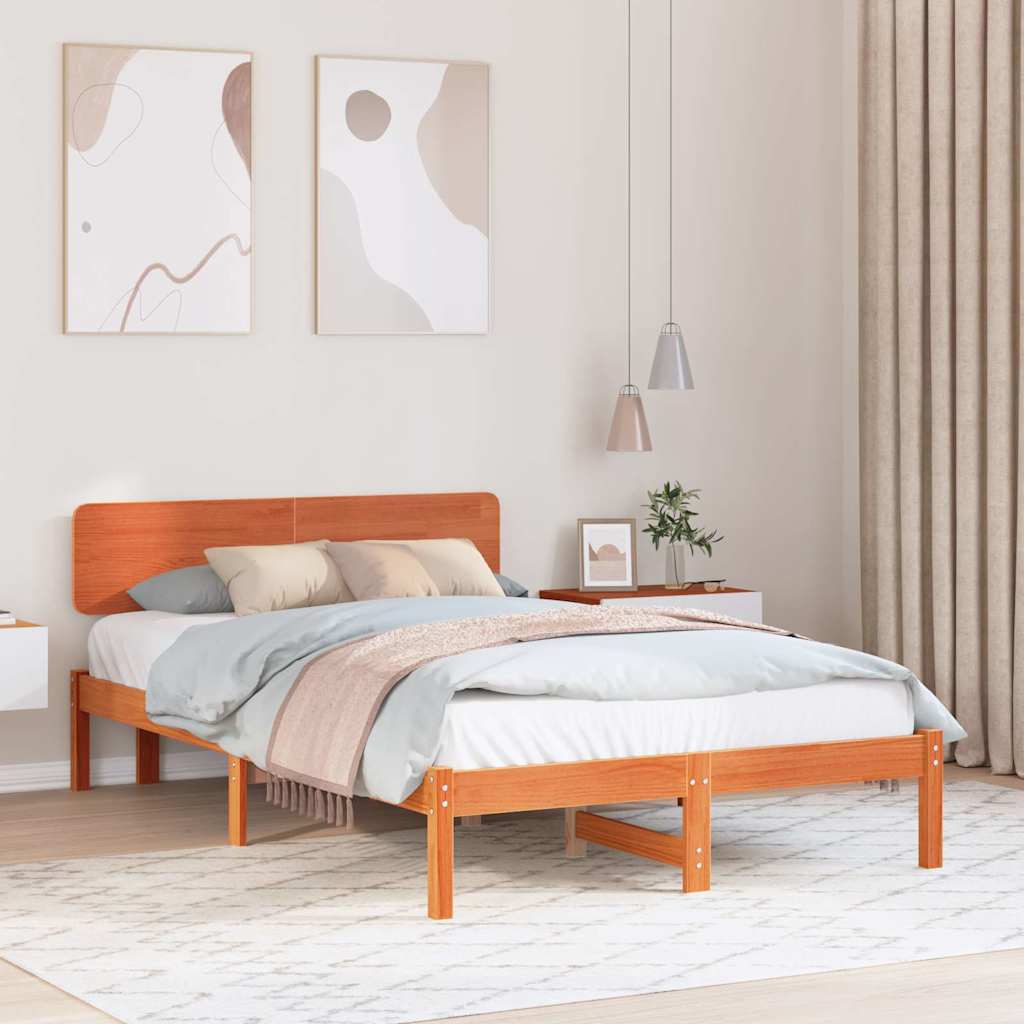 Rám Postele Voskově Hnědá 120 X 190 Cm Masivní Borové Dřevo