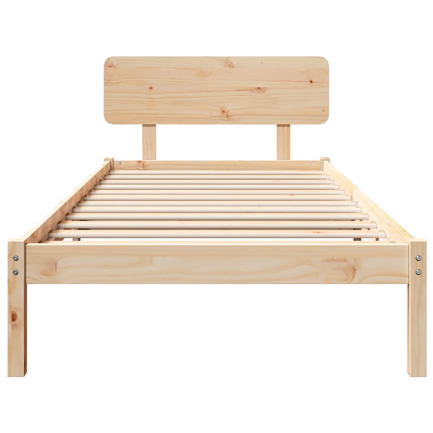 Rám Postele S Čelo Přírodní 100 X 200 Cm Masivní Borové Dřevo