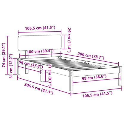 Rám Postele Voskově Hnědá 100 X 200 Cm Masivní Borové Dřevo
