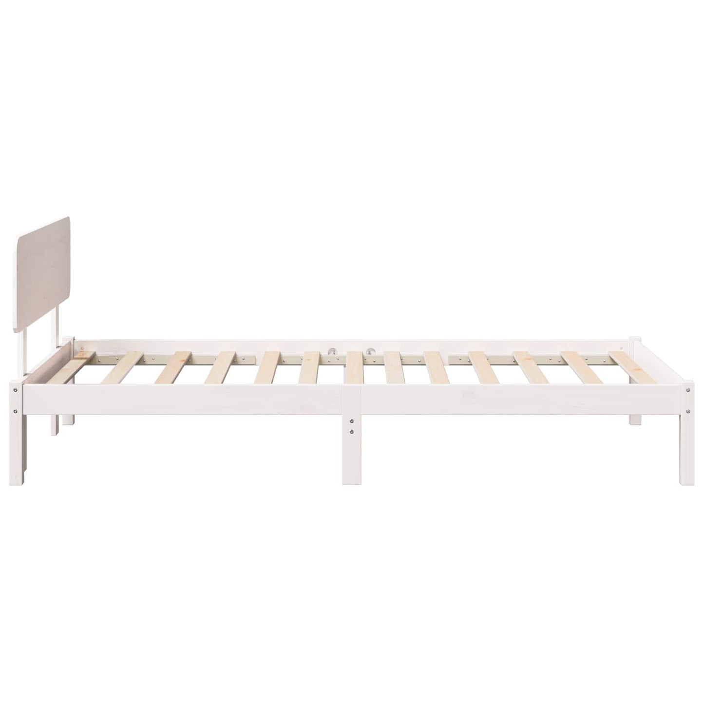 Rám Postele S Čelo Bílá 90 X 200 Cm Masivní Borové Dřevo