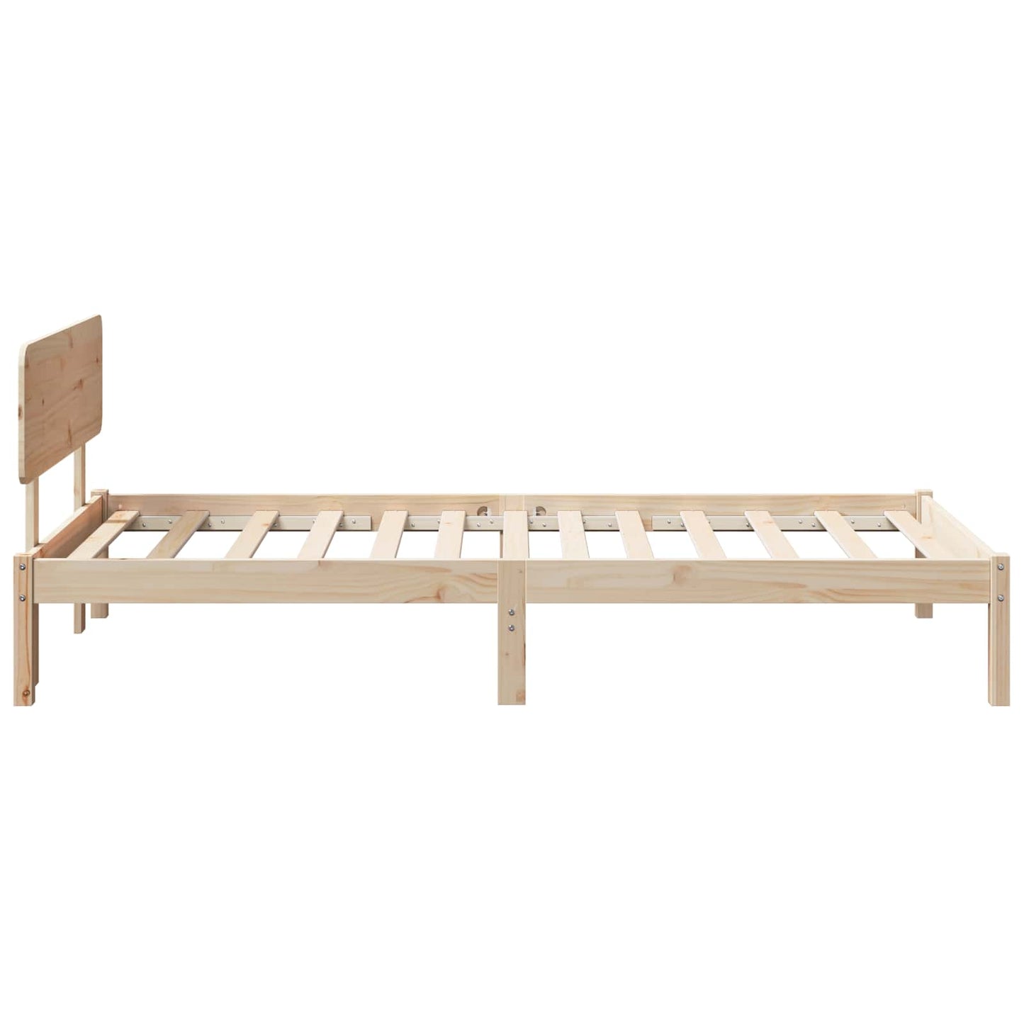 Rám Postele S Čelo Přírodní 80 X 200 Cm Masivní Borové Dřevo