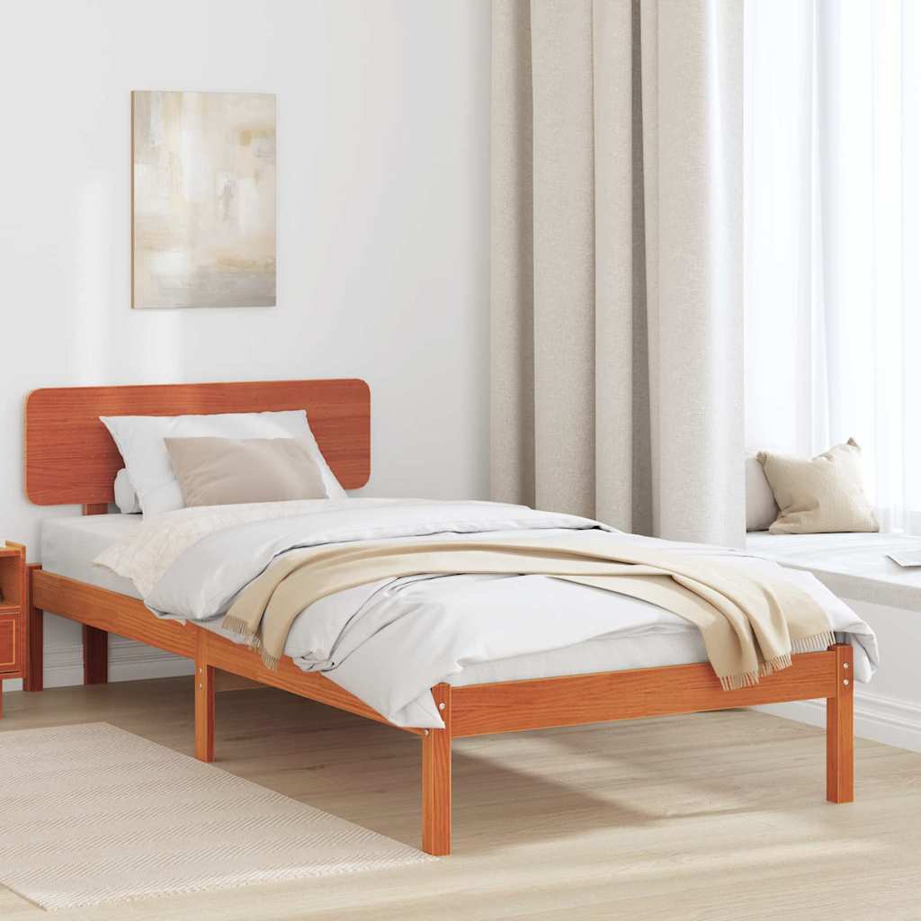 Rám Postele Voskově Hnědá 90 X 190 Cm Masivní Borové Dřevo