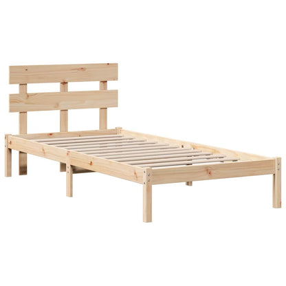 Rám Postele S Čelo Hnědá 80 X 200 Cm Masivní Borové Dřevo