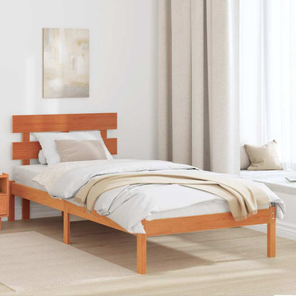 Rám Postele S Čelo Hnědá 80 X 200 Cm Masivní Borové Dřevo