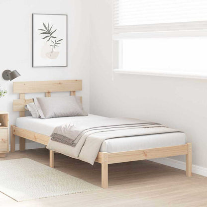 Rám Postele S Čelo Hnědá 90 X 200 Cm Masivní Borové Dřevo