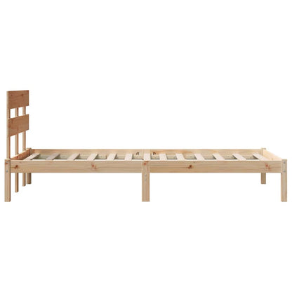 Rám Postele S Čelo Hnědá 100 X 200 Cm Masivní Borové Dřevo