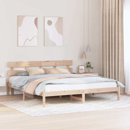Rám Postele S Čelo Hnědá 180 X 200 Cm Masivní Borové Dřevo