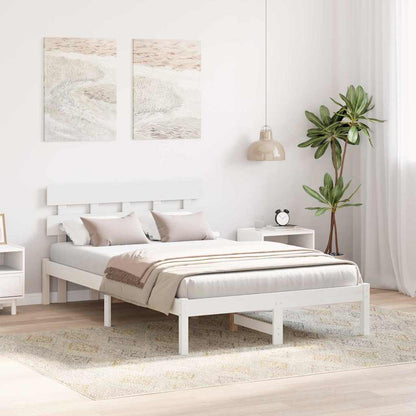 Rám Postele S Čelo Bílá 120 X 190 Cm Masivní Borové Dřevo