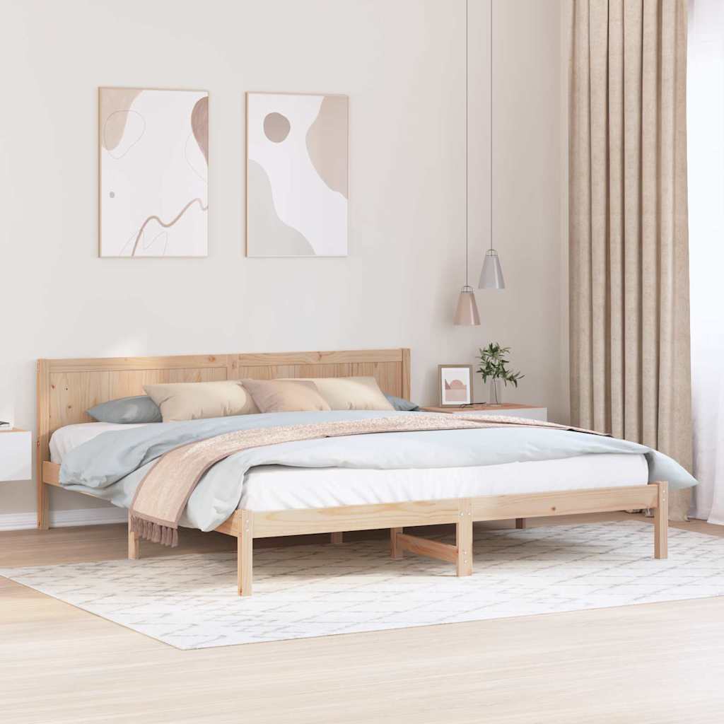 Rám Postele Hnědá 200 X 200 Cm Masivní Borové Dřevo