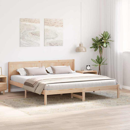 Rám Postele Hnědá 200 X 200 Cm Masivní Borové Dřevo
