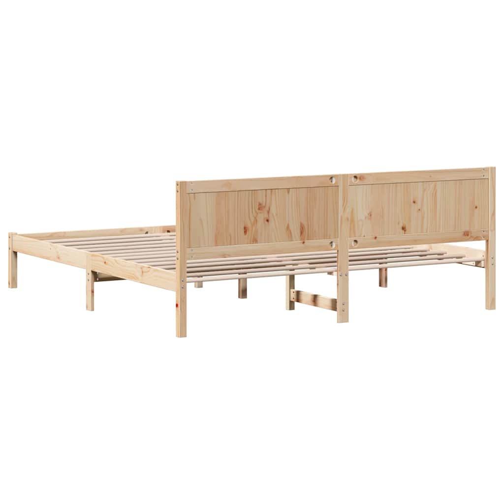 Rám Postele Hnědá 200 X 200 Cm Masivní Borové Dřevo