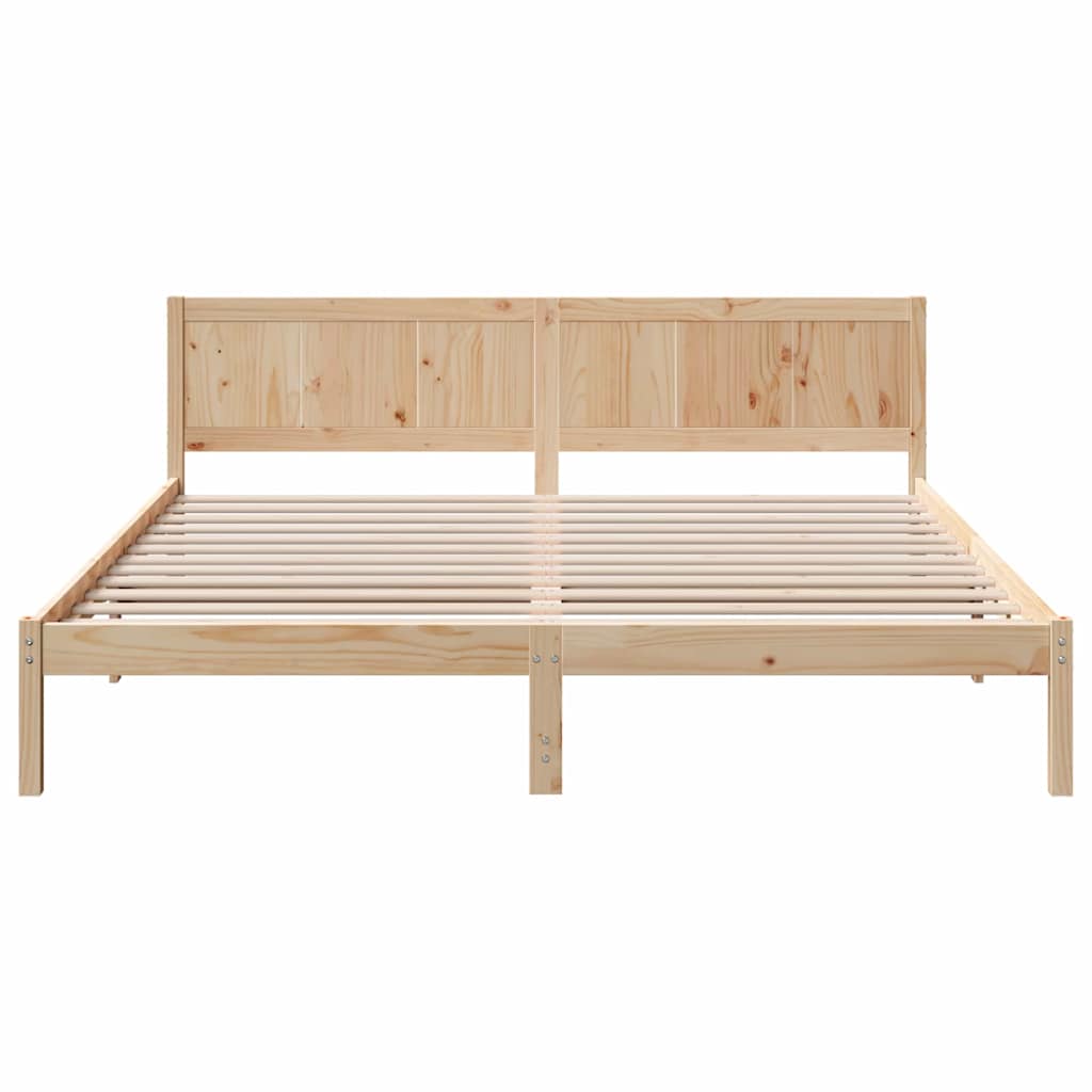 Rám Postele Hnědá 200 X 200 Cm Masivní Borové Dřevo