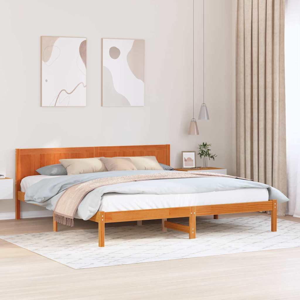 Rám Postele Hnědá 200 X 200 Cm Masivní Borové Dřevo