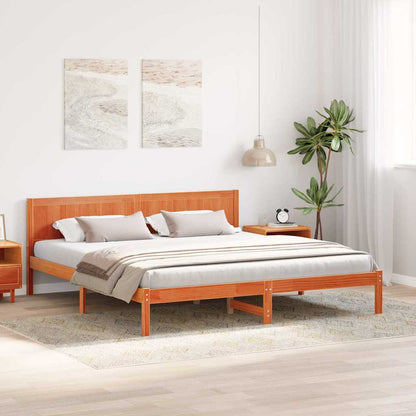 Rám Postele Hnědá 200 X 200 Cm Masivní Borové Dřevo
