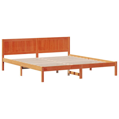 Rám Postele Hnědá 200 X 200 Cm Masivní Borové Dřevo