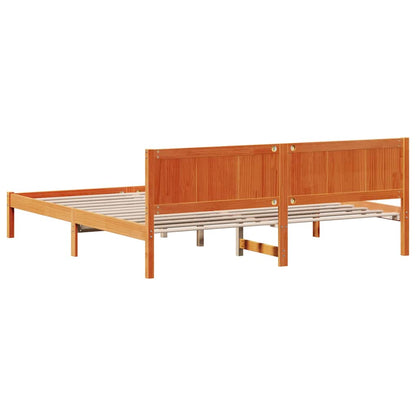 Rám Postele Hnědá 200 X 200 Cm Masivní Borové Dřevo