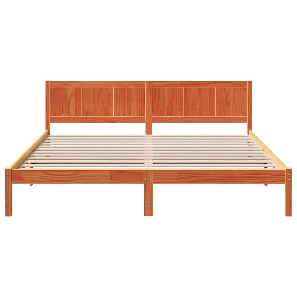 Rám Postele Hnědá 200 X 200 Cm Masivní Borové Dřevo
