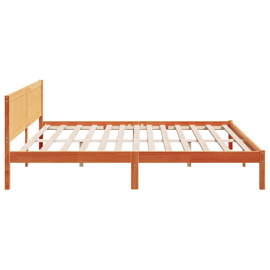 Rám Postele Hnědá 200 X 200 Cm Masivní Borové Dřevo