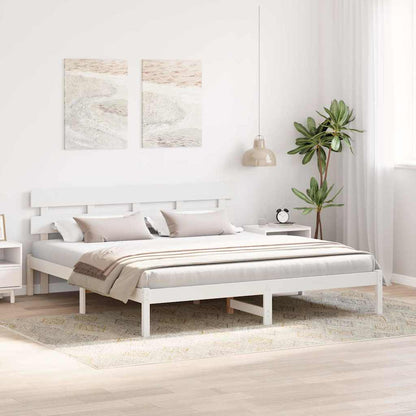 Rám Postele Bílá 180 X 200 Cm Masivní Borové Dřevo