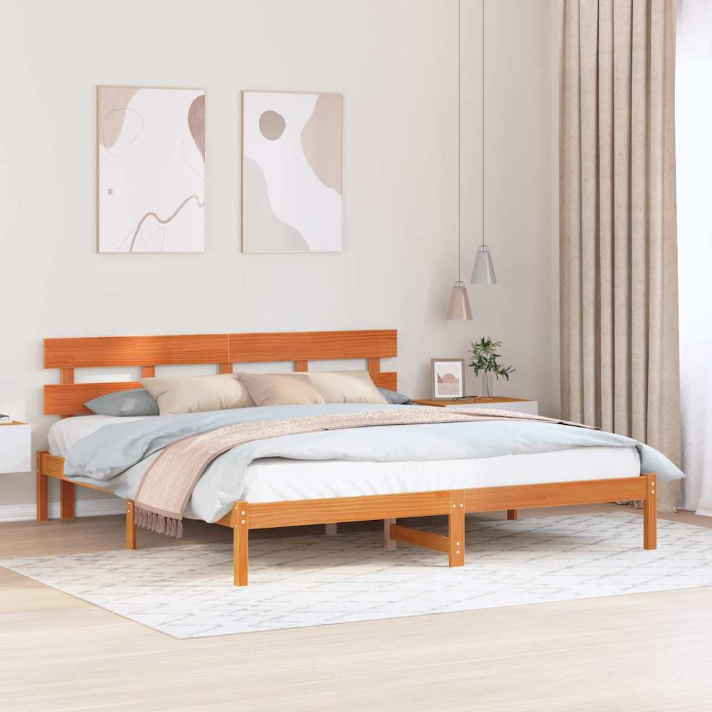Rám Postele Hnědá 180 X 200 Cm Masivní Borové Dřevo