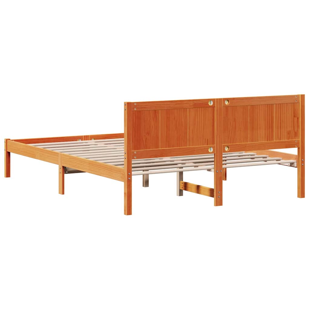 Rám Postele Hnědá 160 X 200 Cm Masivní Borové Dřevo