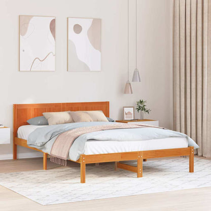 Rám Postele Hnědá 150 X 200 Cm Masivní Borové Dřevo