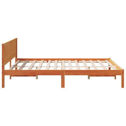 Rám Postele Hnědá 150 X 200 Cm Masivní Borové Dřevo