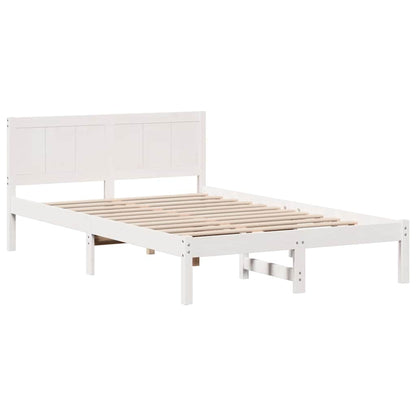 Rám Postele Bílá 120 X 200 Cm Masivní Borové Dřevo