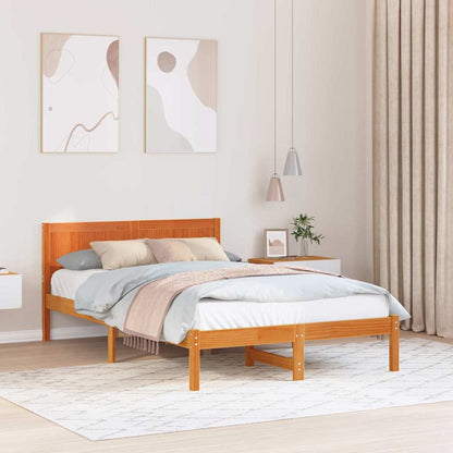 Rám Postele Hnědá 135 X 190 Cm Masivní Borové Dřevo