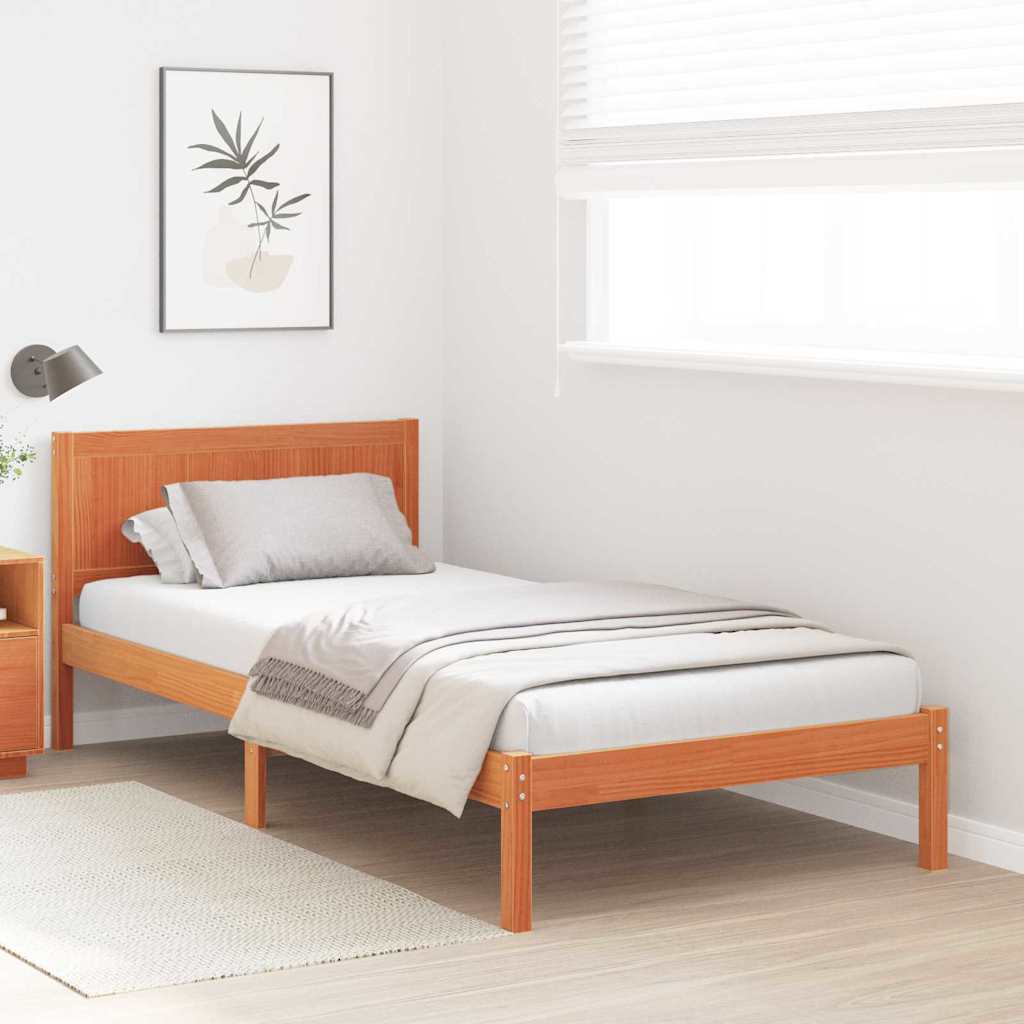 Rám Postele Hnědá 80 X 200 Cm Masivní Borové Dřevo