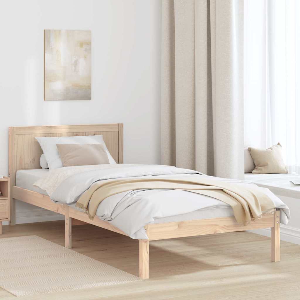 Rám Postele Hnědá 100 X 200 Cm Masivní Borové Dřevo